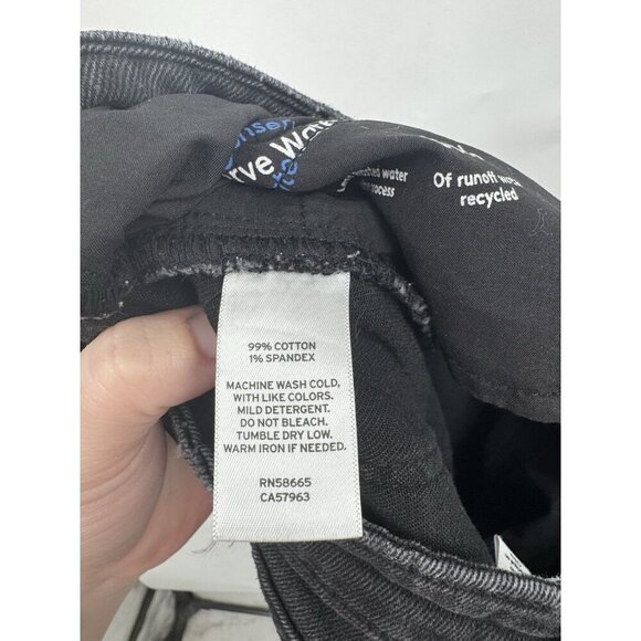 Abound Distressed Straight Leg Jeans Women 29 Black Denim Grunge Skater Preppy - Picture 4 of 9